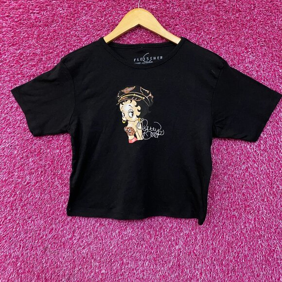 Betty Boop Biker Club Motorcycle Crop Top XL - Picture 1 of 5